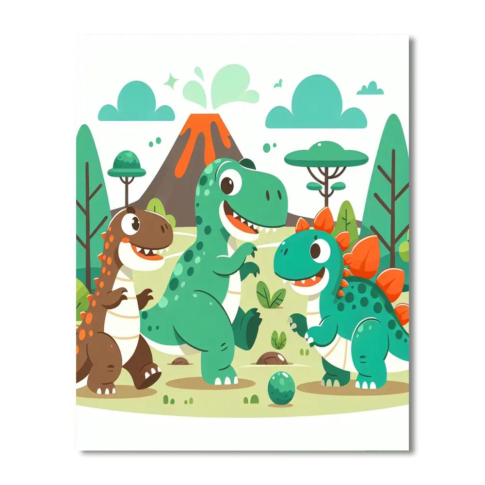 Happy Dinosaur Discovery Paint By Numbers Kits