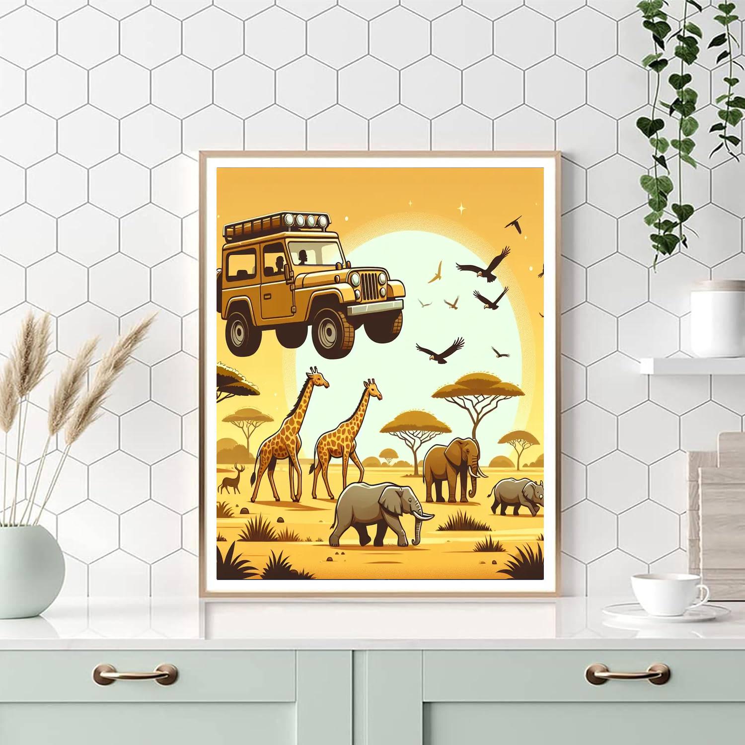 Safari On The Savanna Painting Number Kit