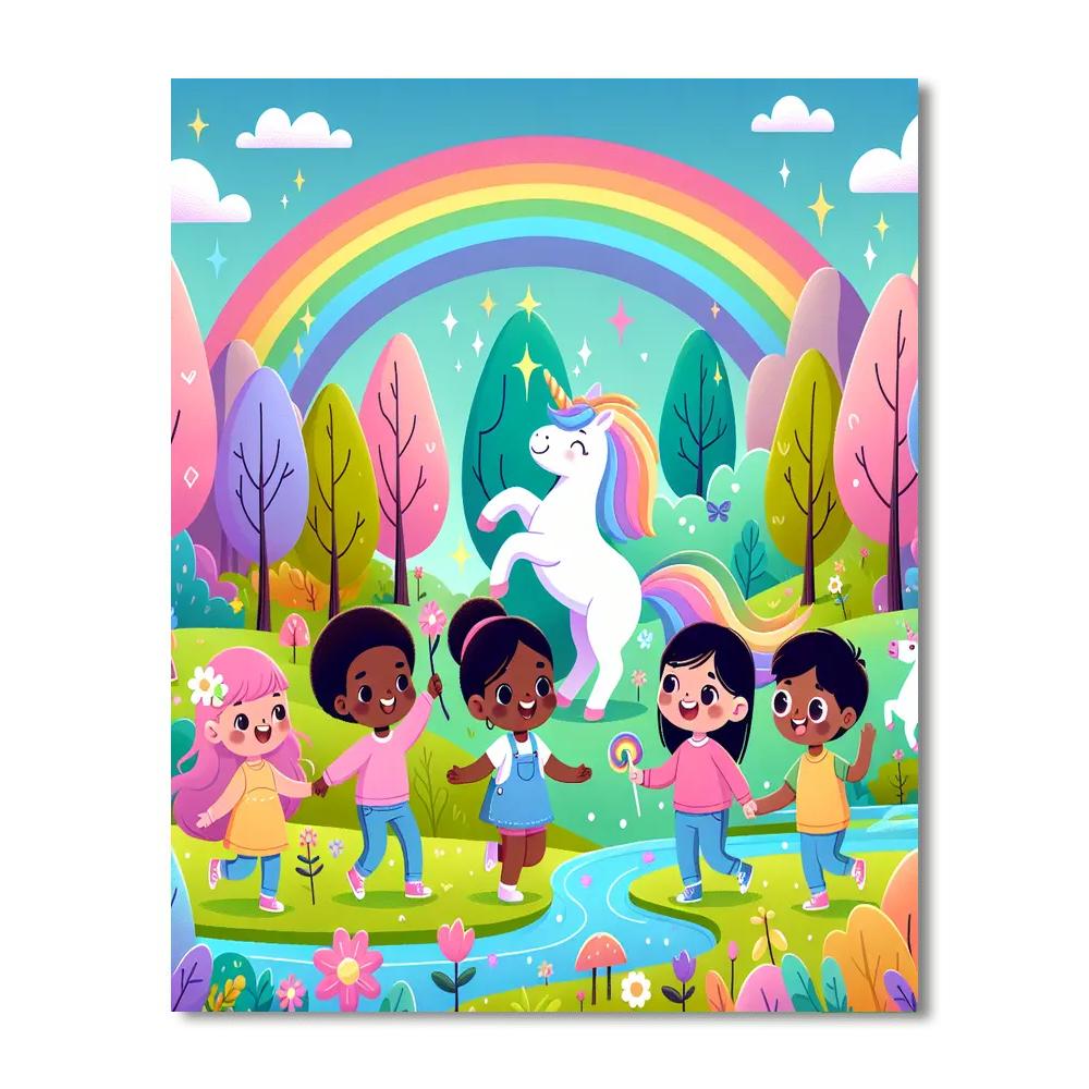 Rainbow Unicorn Forest Paint By Number