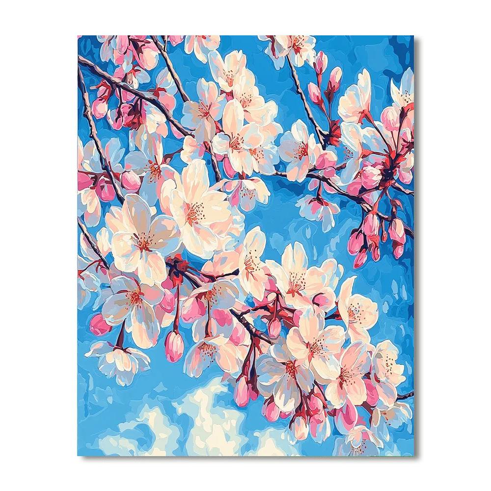 Georgia O'Keeffe Inspired Colorful Cherry Blossom Festival  Paint By Numbers Kits