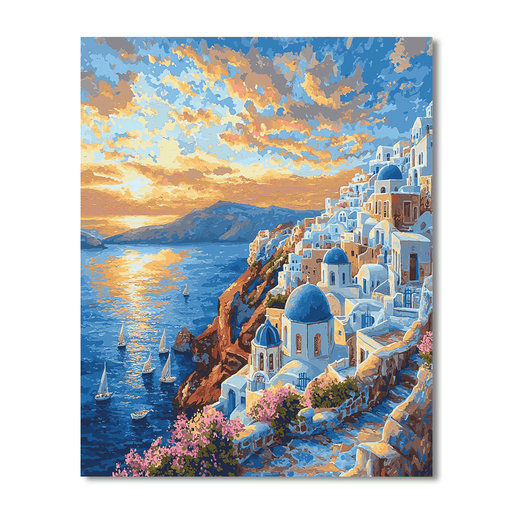 Santorini Caldera - Greece DIY Paint By Numbers