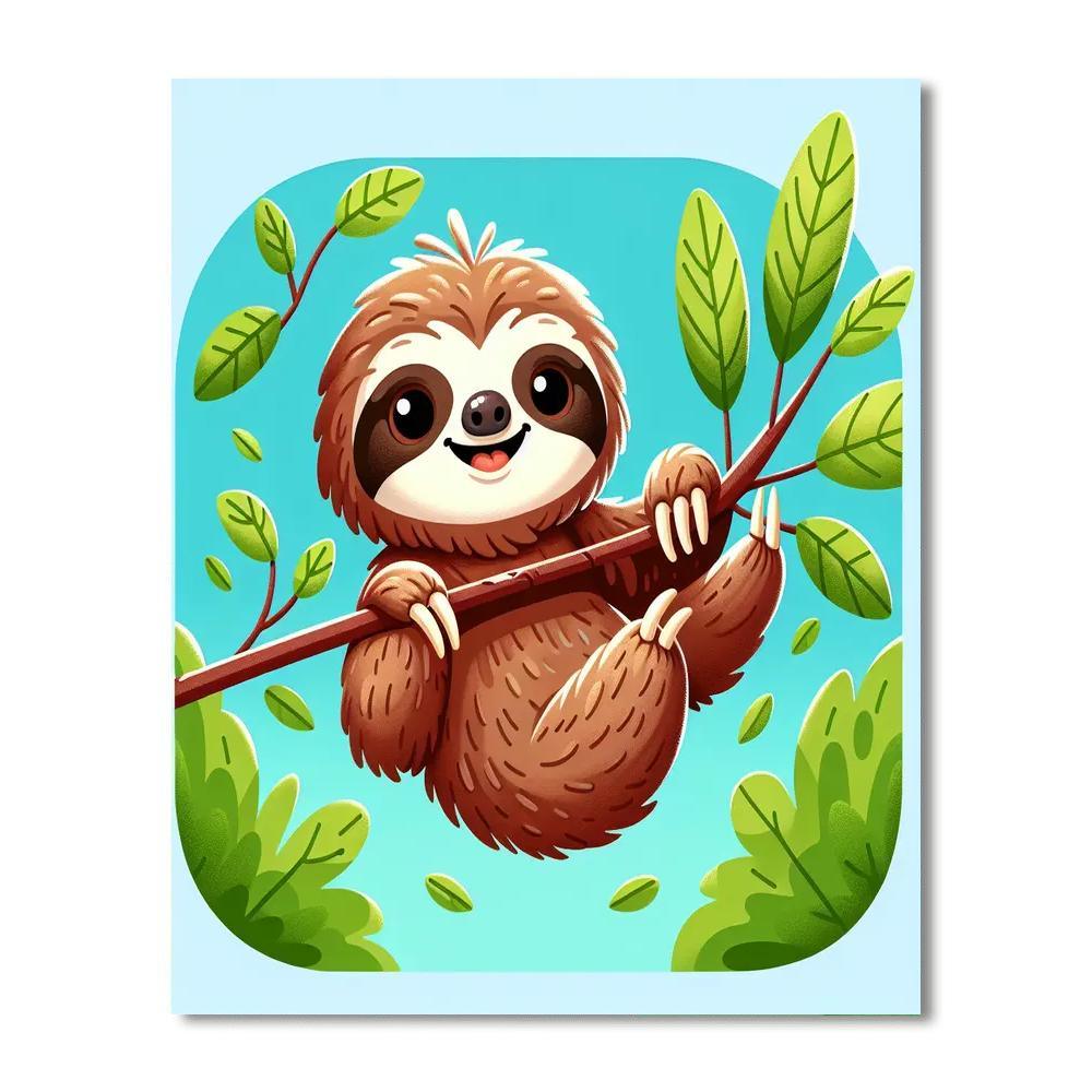 Snuggly Sloth DIY Paint By Numbers