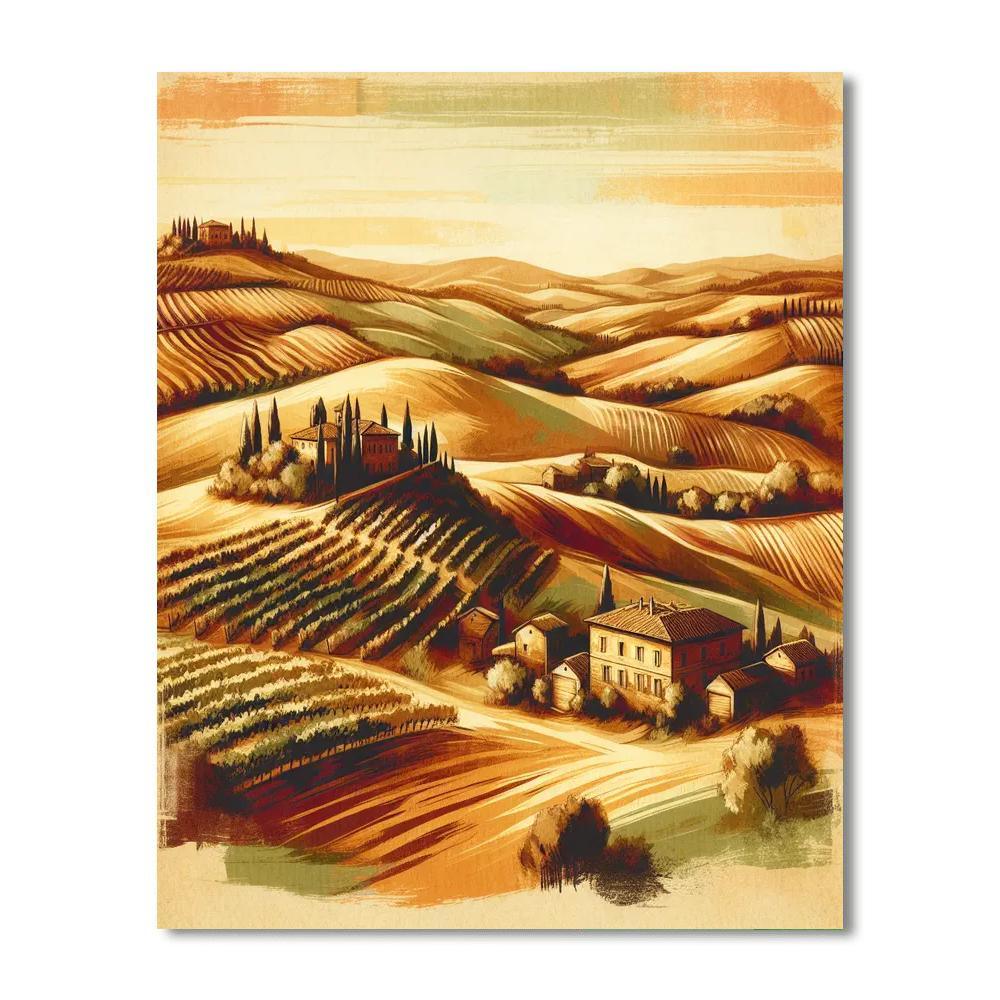 Classic Tuscan Landscape Number Painting