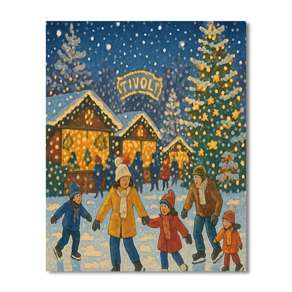 Tivoli Gardens Christmas Market - Denmark Paint By Numbers Kits