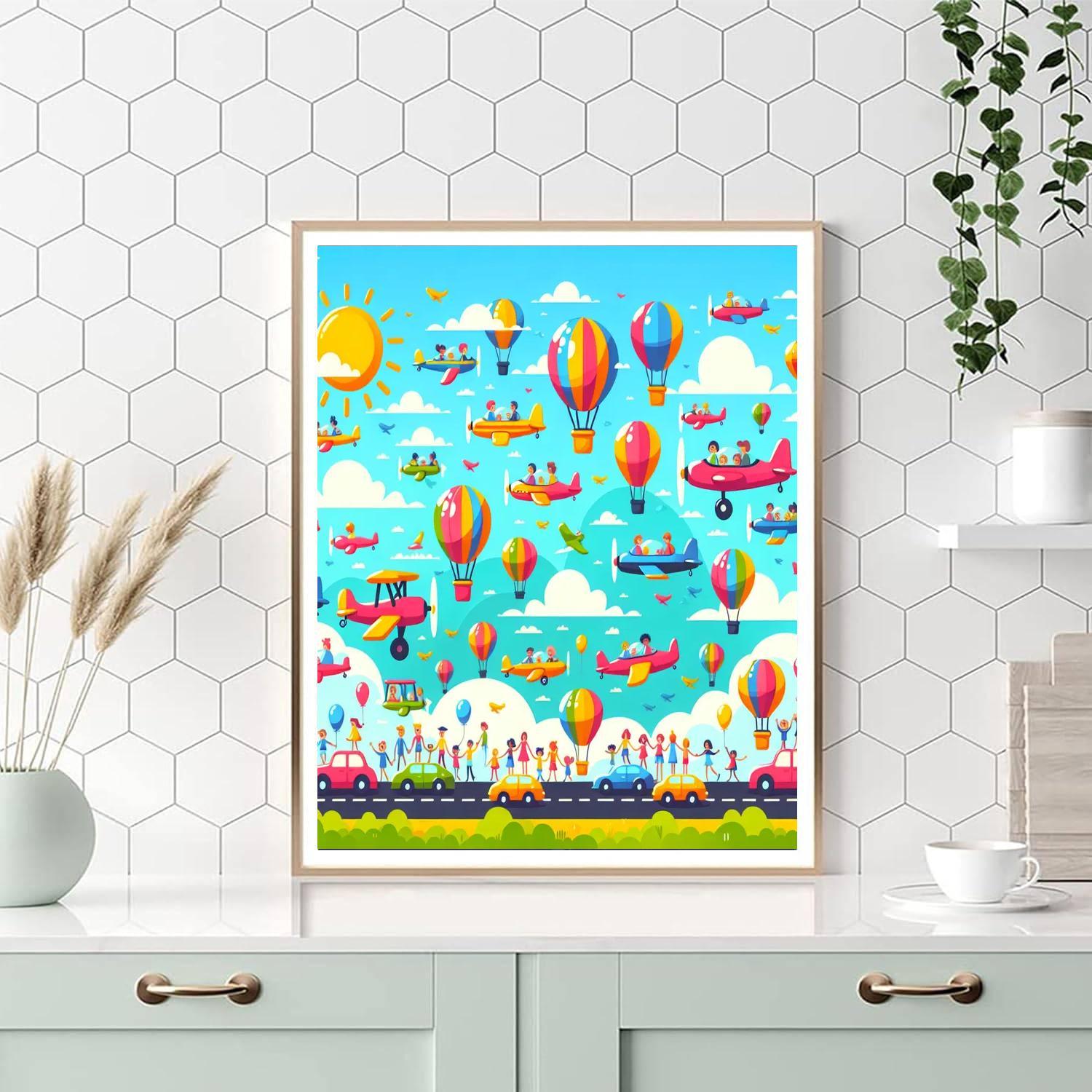 Adventurers In The Sky Number Painting