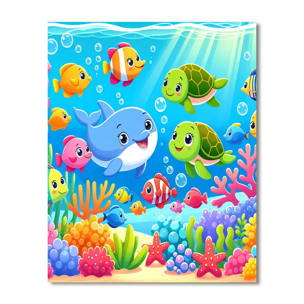 Joyful Ocean Exploration Paint By Numbers Art