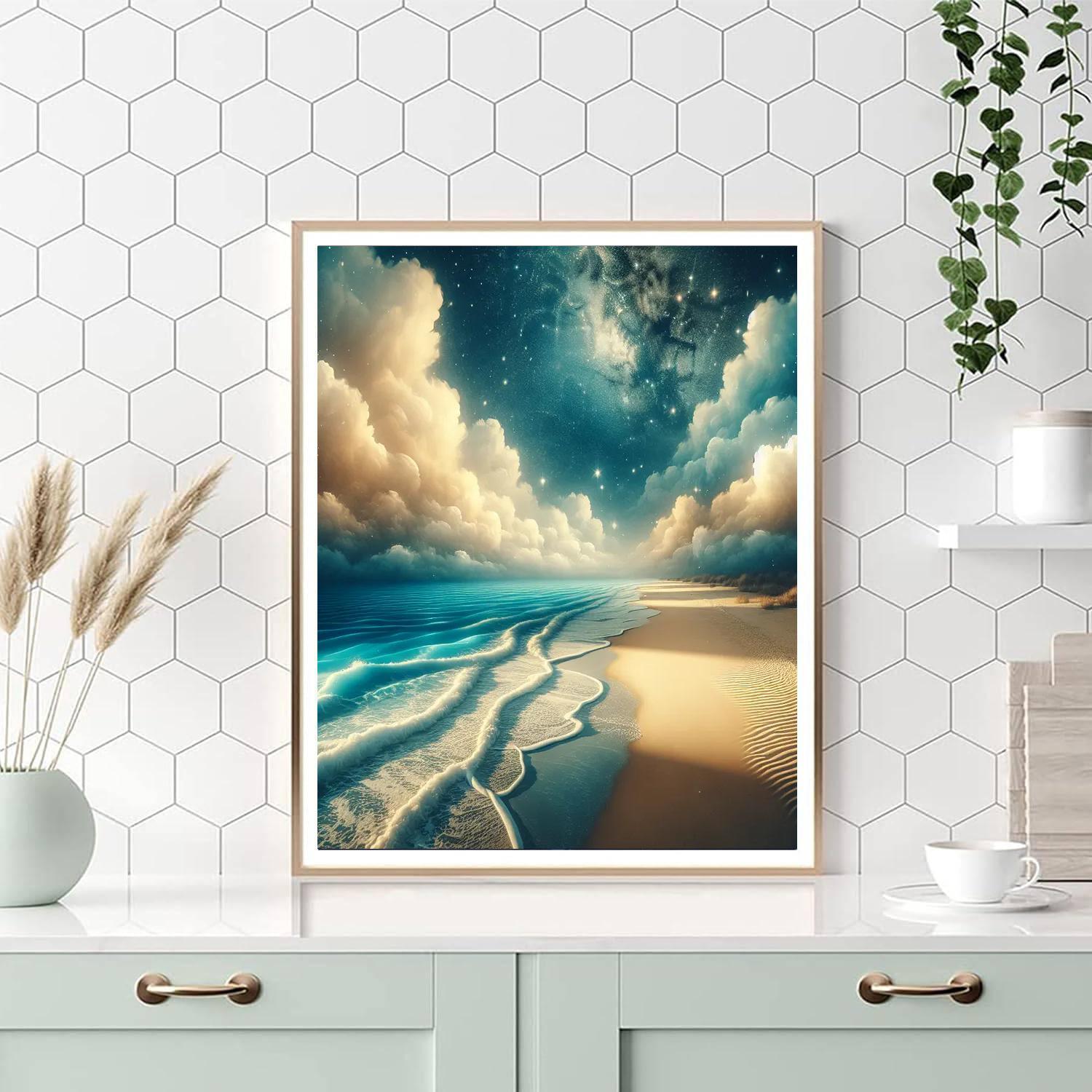 Starry Night At The Beach Numbered Painting Kits