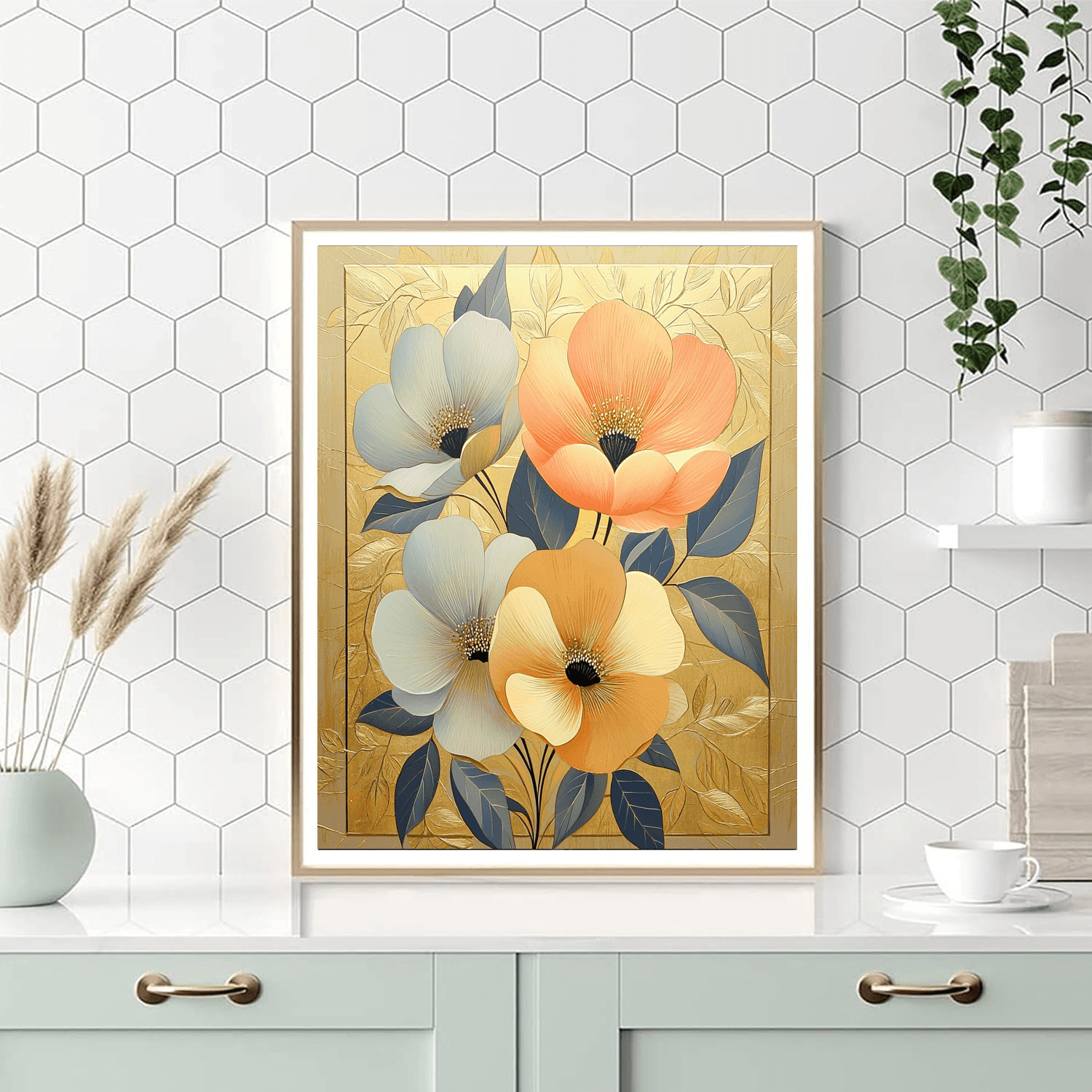 Tamara De Lempicka Inspired Deco Floral Fantasy  Number Painting