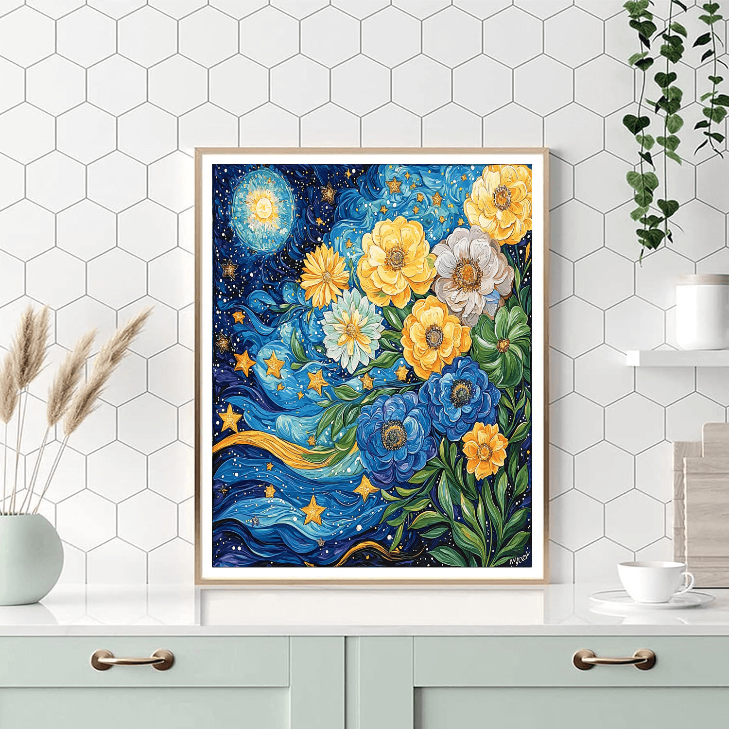 Vincent Van Gogh Inspired Petals And Stars  Paint By Numbers