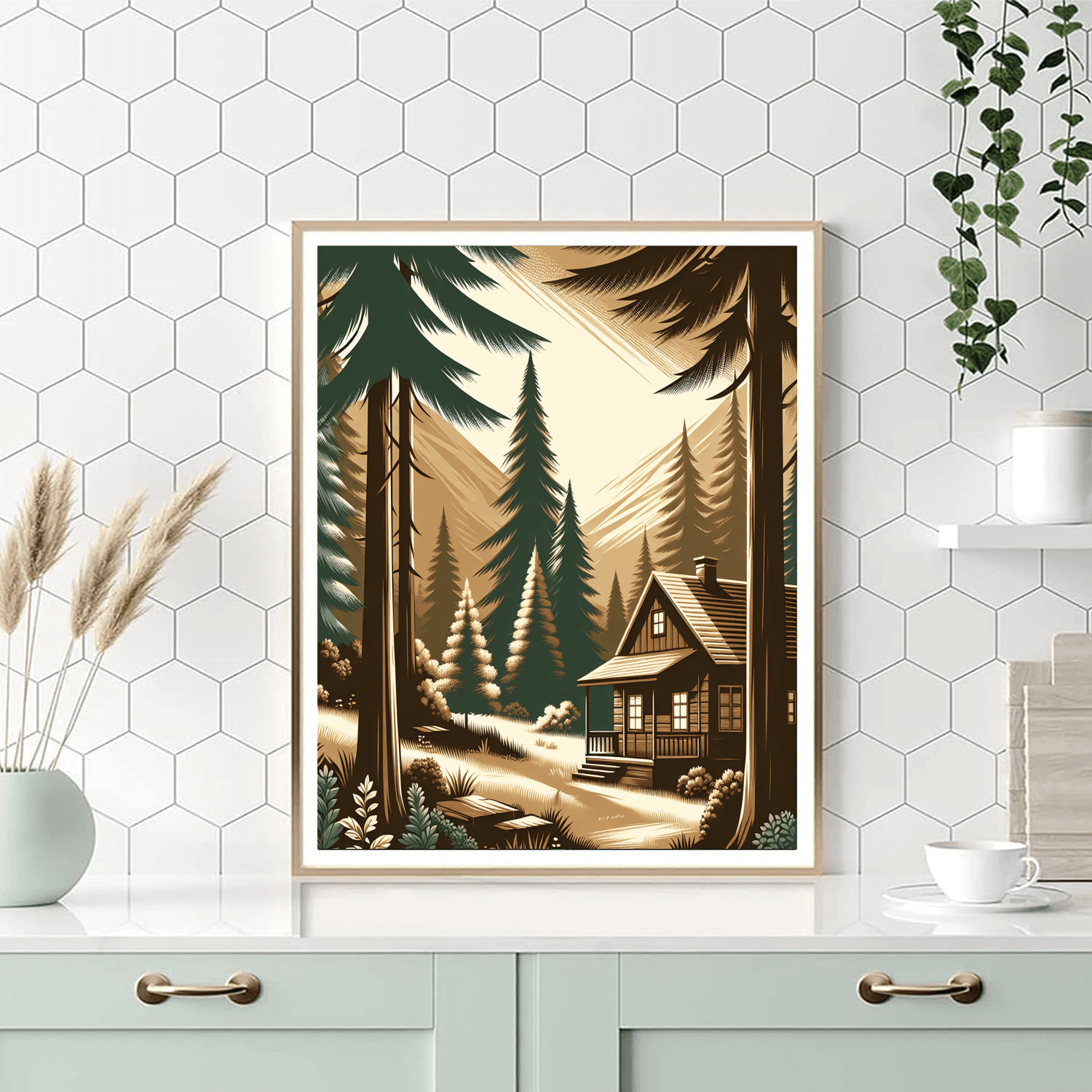 Charming Forest Cabin Paint By Numbers Art