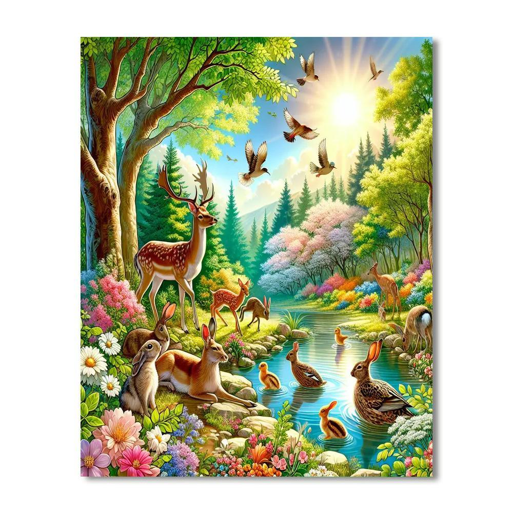 Charming Wildlife Retreat Paint By Color