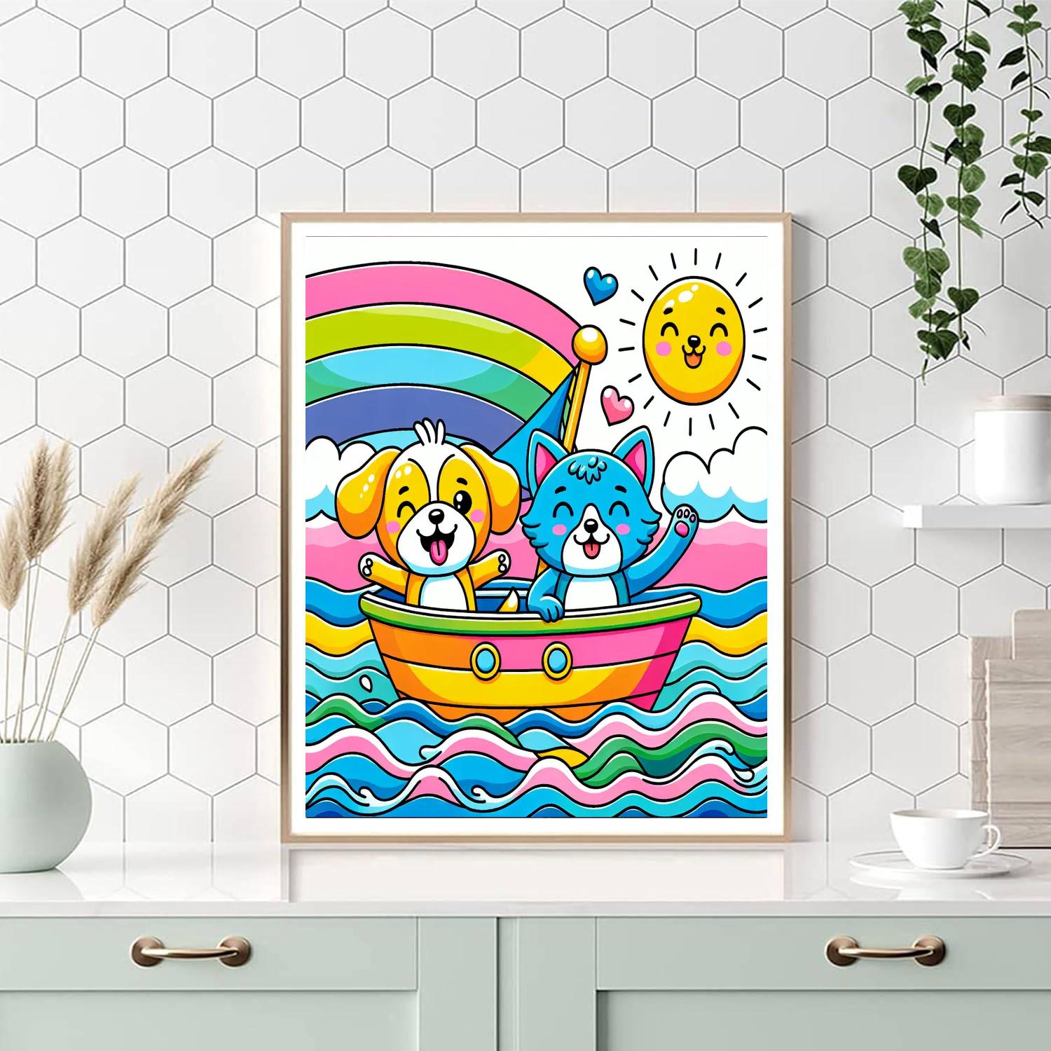 Sailing Adventure With Animal Friends Paint By Number