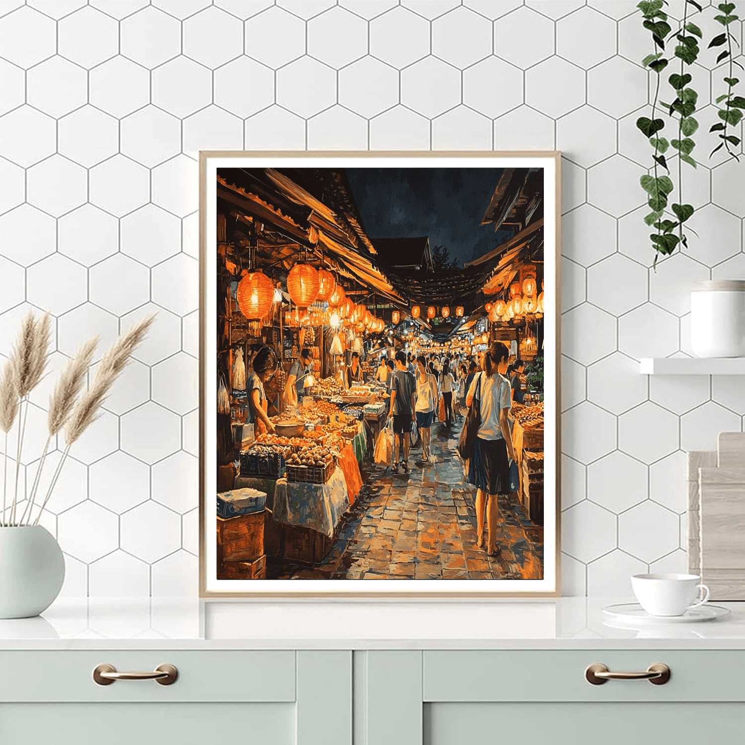 Chiang Mai Night Bazaar Numbered Painting Kits