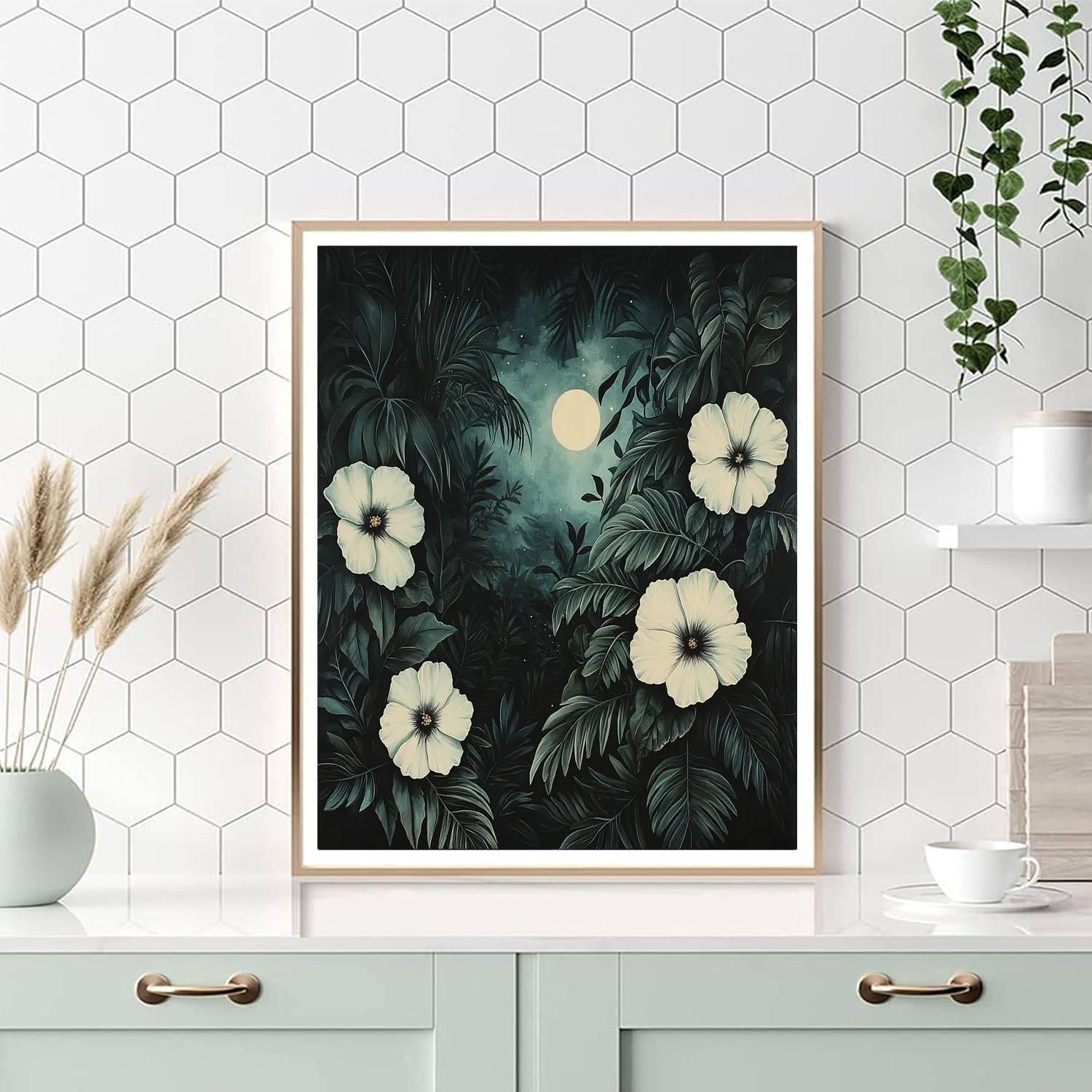 Frida Kahlo Inspired Midnight Bloom  Number Painting