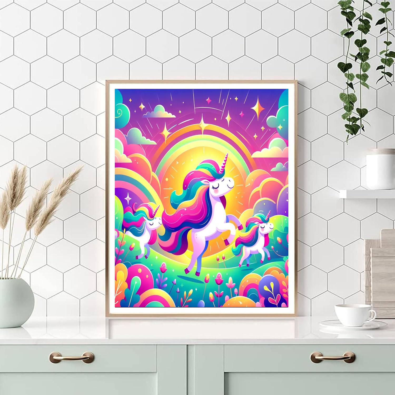Majestic Unicorn Valley Paint By Numbers Art