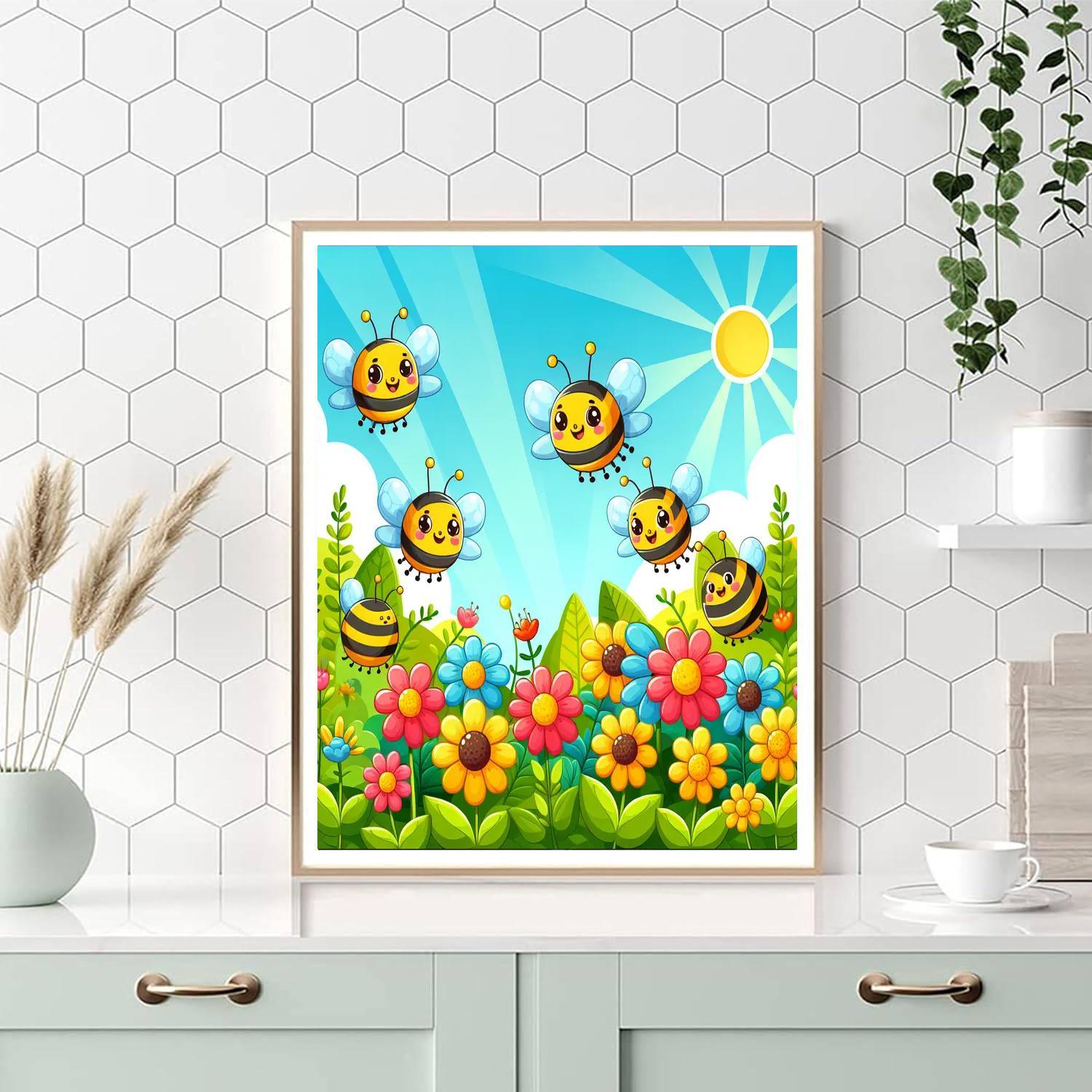 Bouncing Bumblebees Number Painting