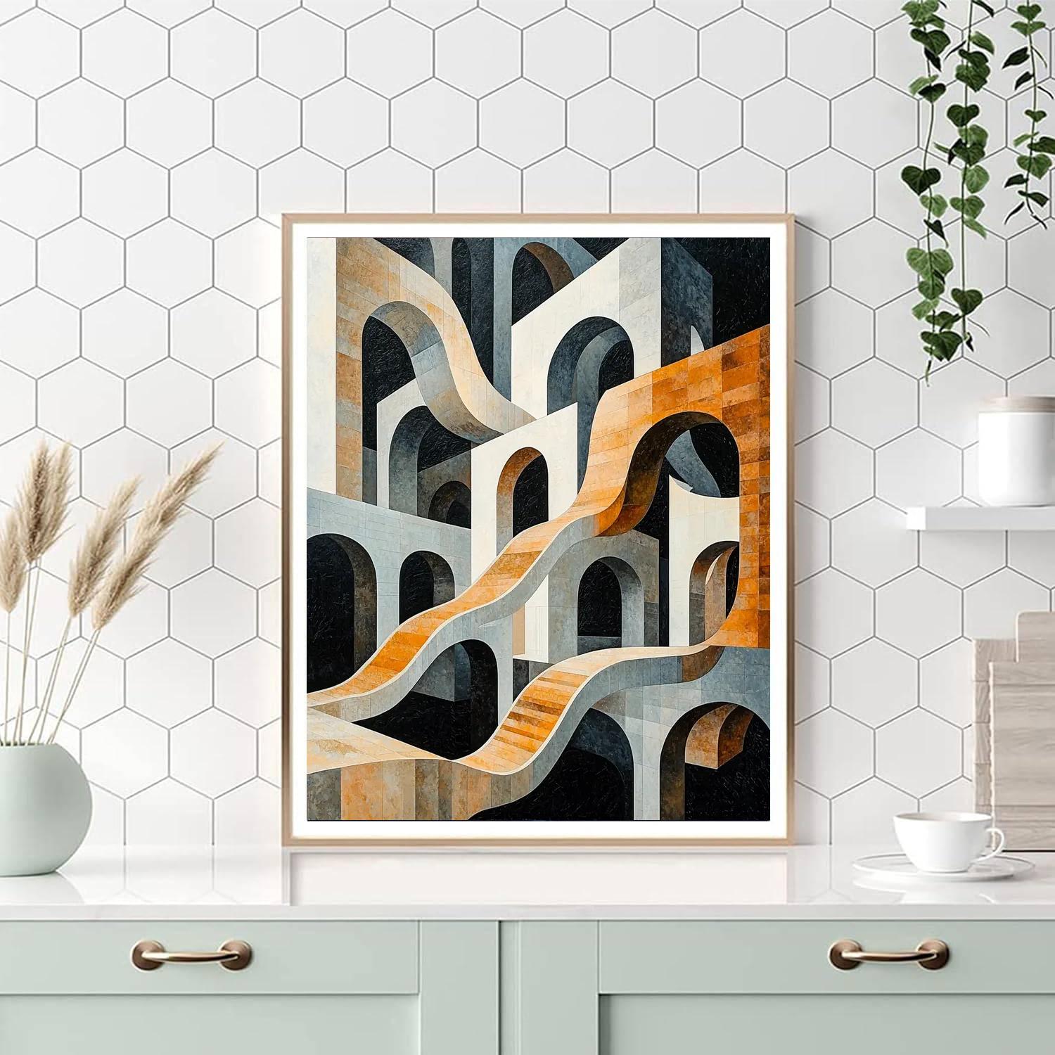 M.C. Escher Inspired Paradoxical Spaces  Paint By Numbers Kits