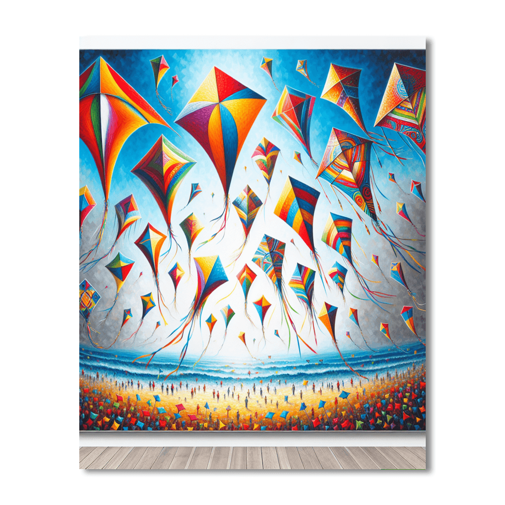 Colorful Kites In The Sky Numbered Painting Kits