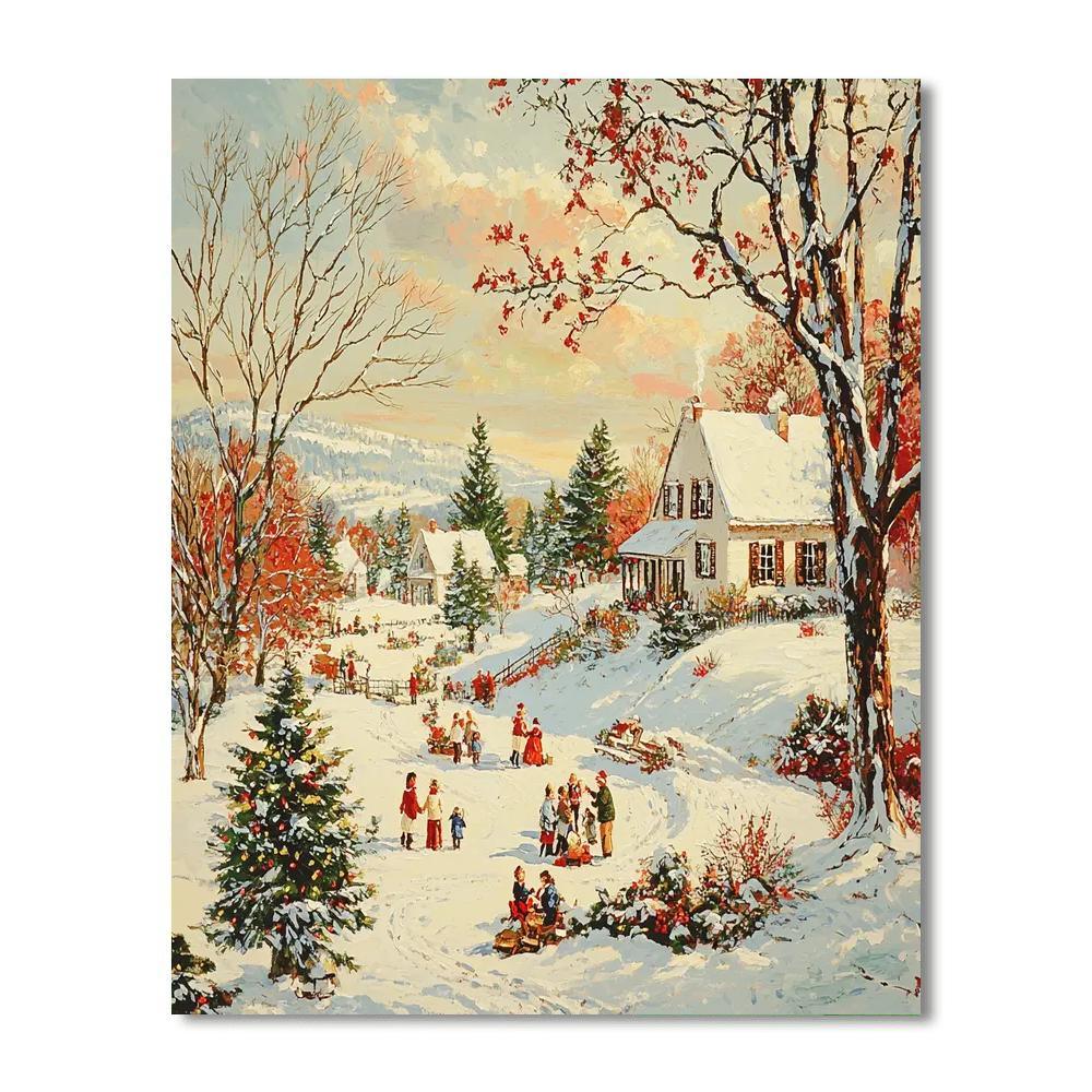 Norman Rockwell Inspired Nostalgic Winters  Paint By Numbers Kits