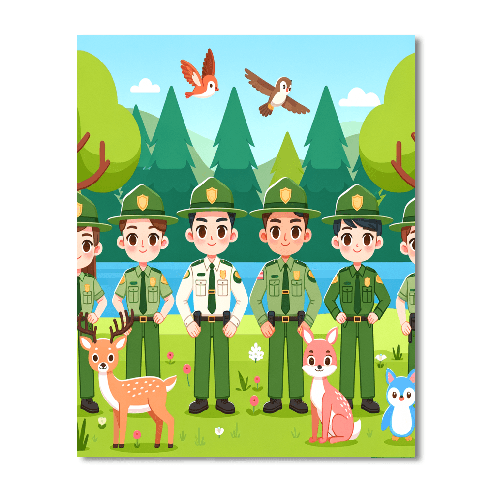 Forest Rangers On Duty Paint By Color
