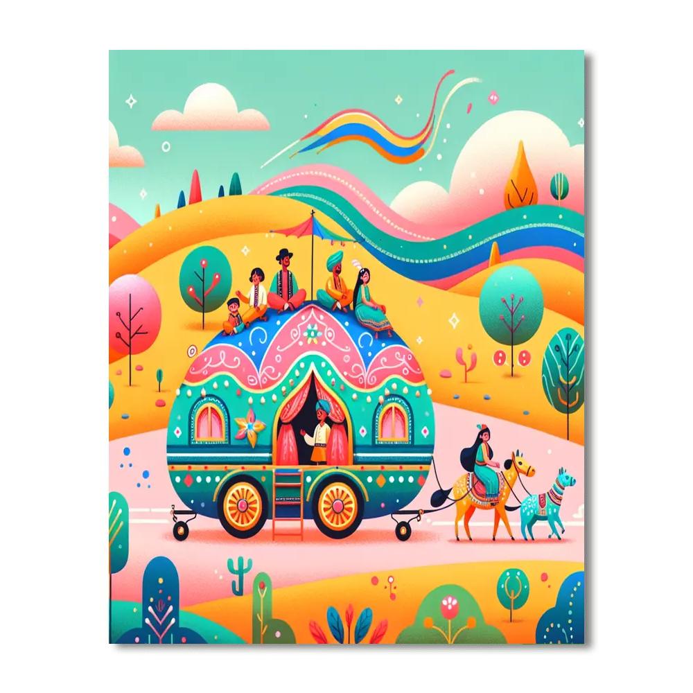 Charming Caravan Journey Painting By Numbers Kit