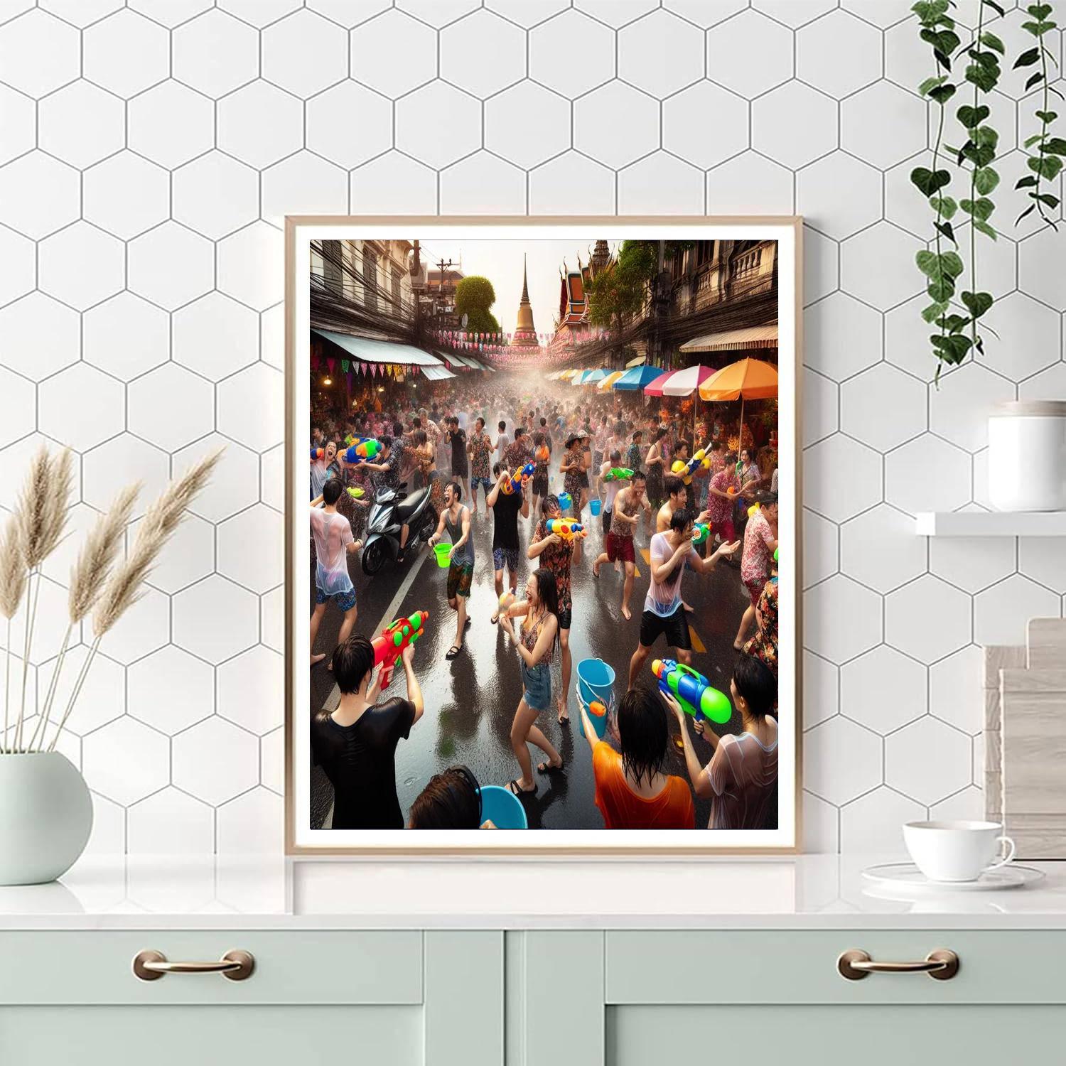 Bangkok Songkran Festival - Thailand Paint By Numbers Kits