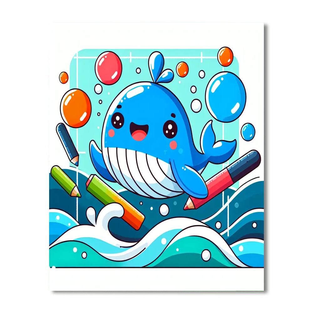 Fun-loving Whale Numbered Painting Kits