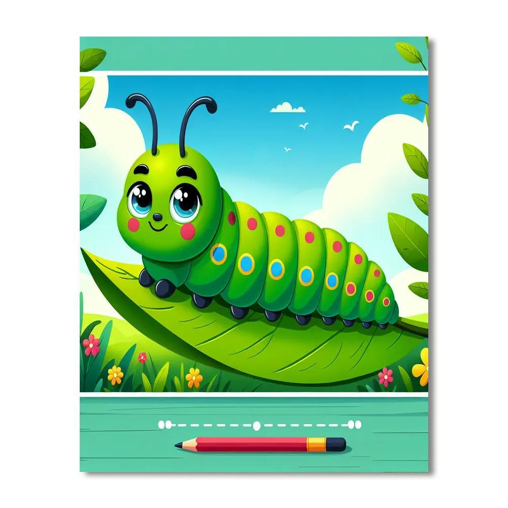 Merry Little Caterpillar Paint By Number