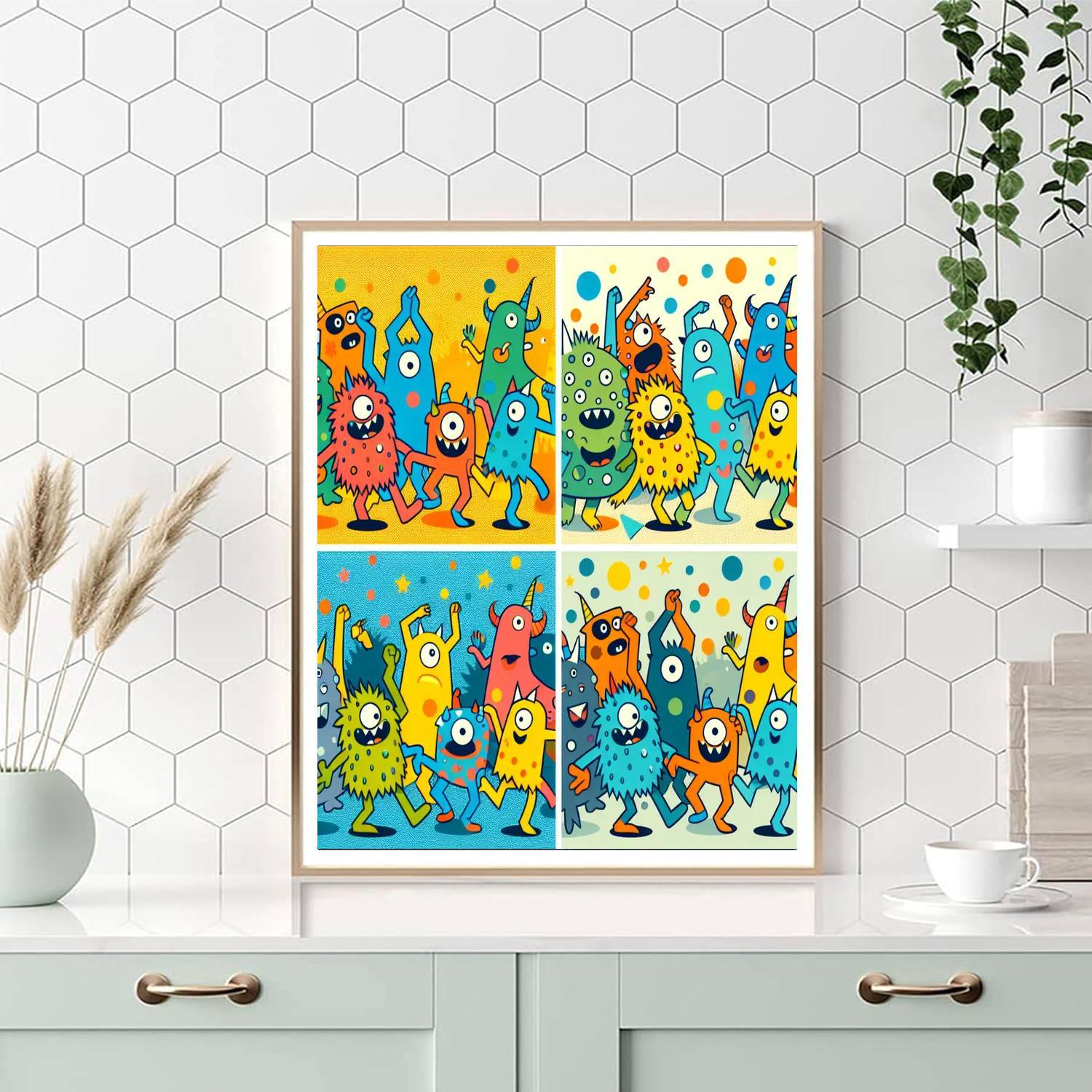 Monster Mayhem Fiesta Numbered Painting Kits