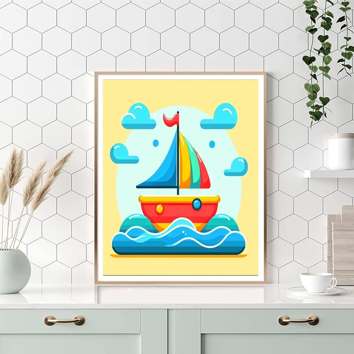 Sailing Boat Painting By Numbers Kit