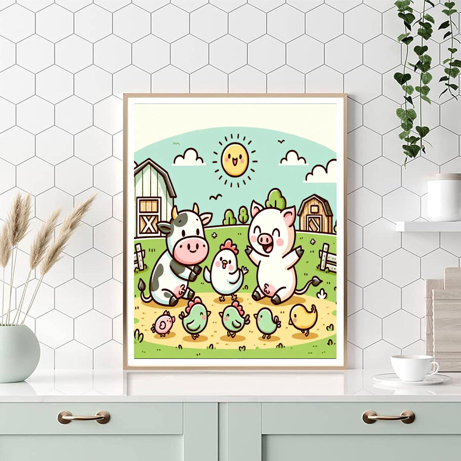 Merry Farm Friends Paint By Numbers Art