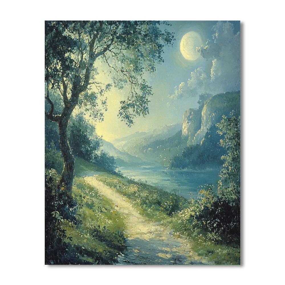 Thomas Gainsborough Inspired Romantic Moonlit Journey  DIY Paint By Numbers