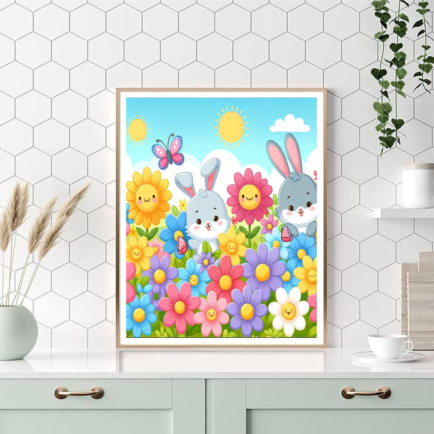 Fun In The Flower Field Paint By Number