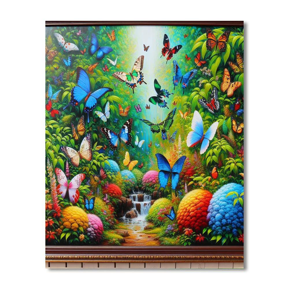 Vibrant Butterfly Garden Wall Décor Paint By Numbers Art