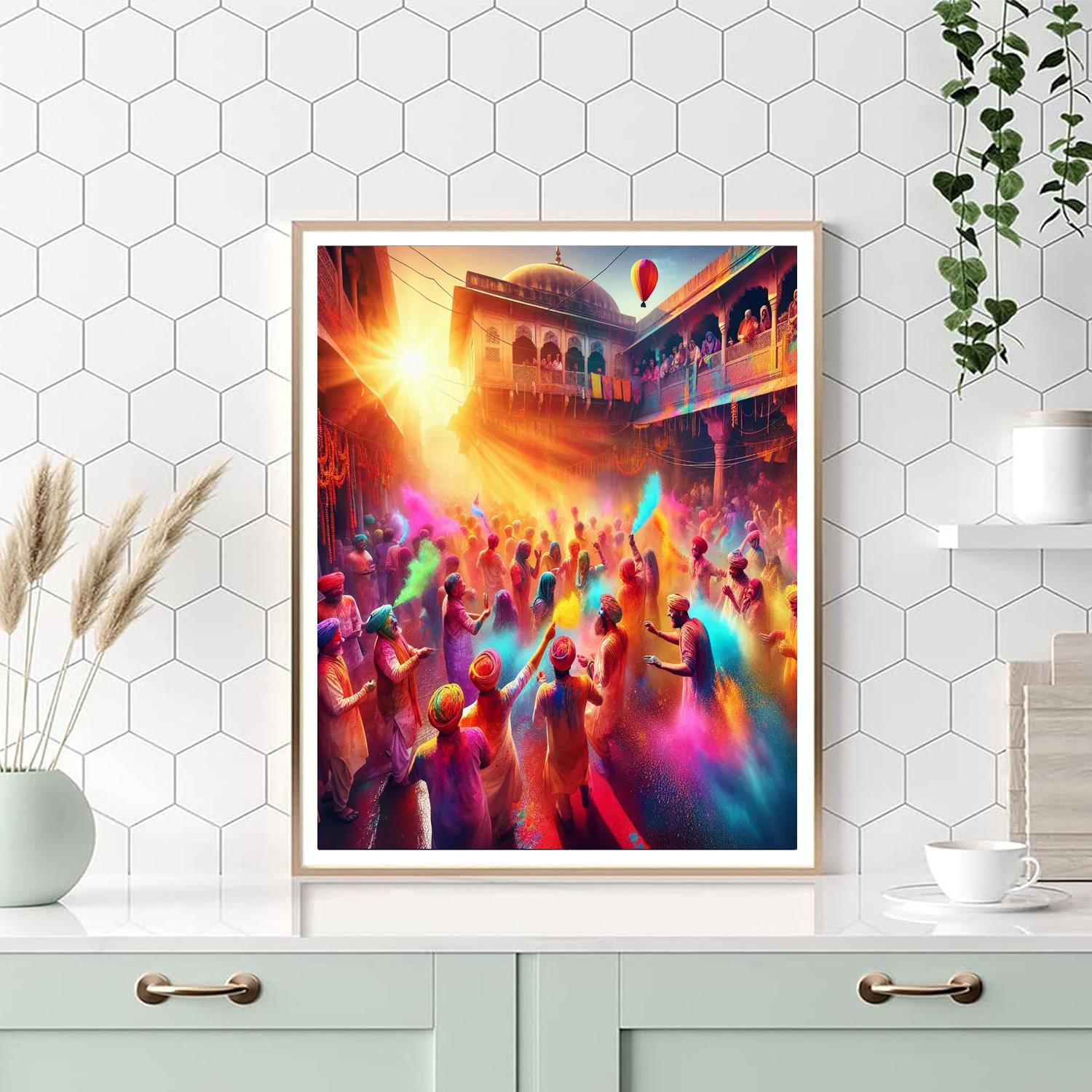 Holi Festival - New Delhi, India Number Painting