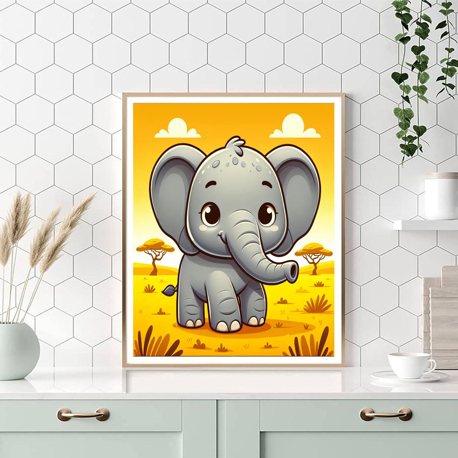Gentle Giant Elephant Adventure Painting By Numbers Kit
