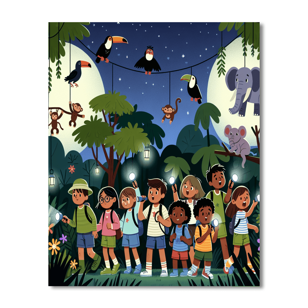 Starlit Jungle Expedition Paint By Color