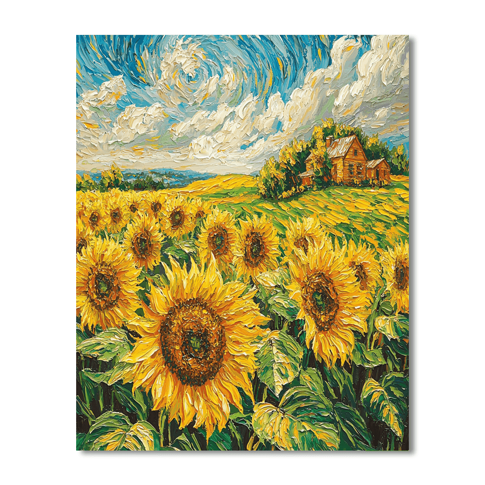 Vincent Van Gogh Inspired Sunlit Fields  Paint By Color