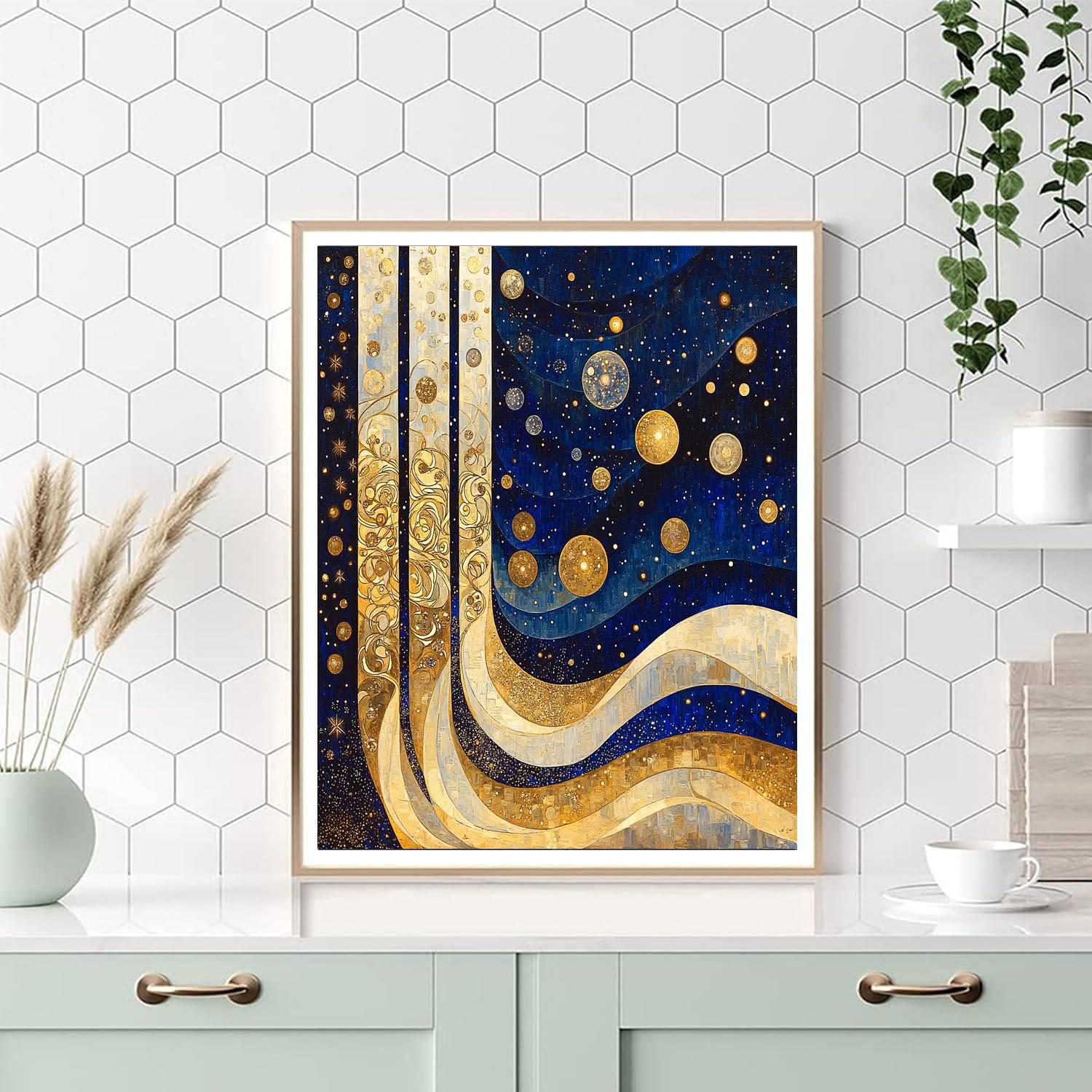 Gustav Klimt Inspired Cosmic Elegance  Number Painting
