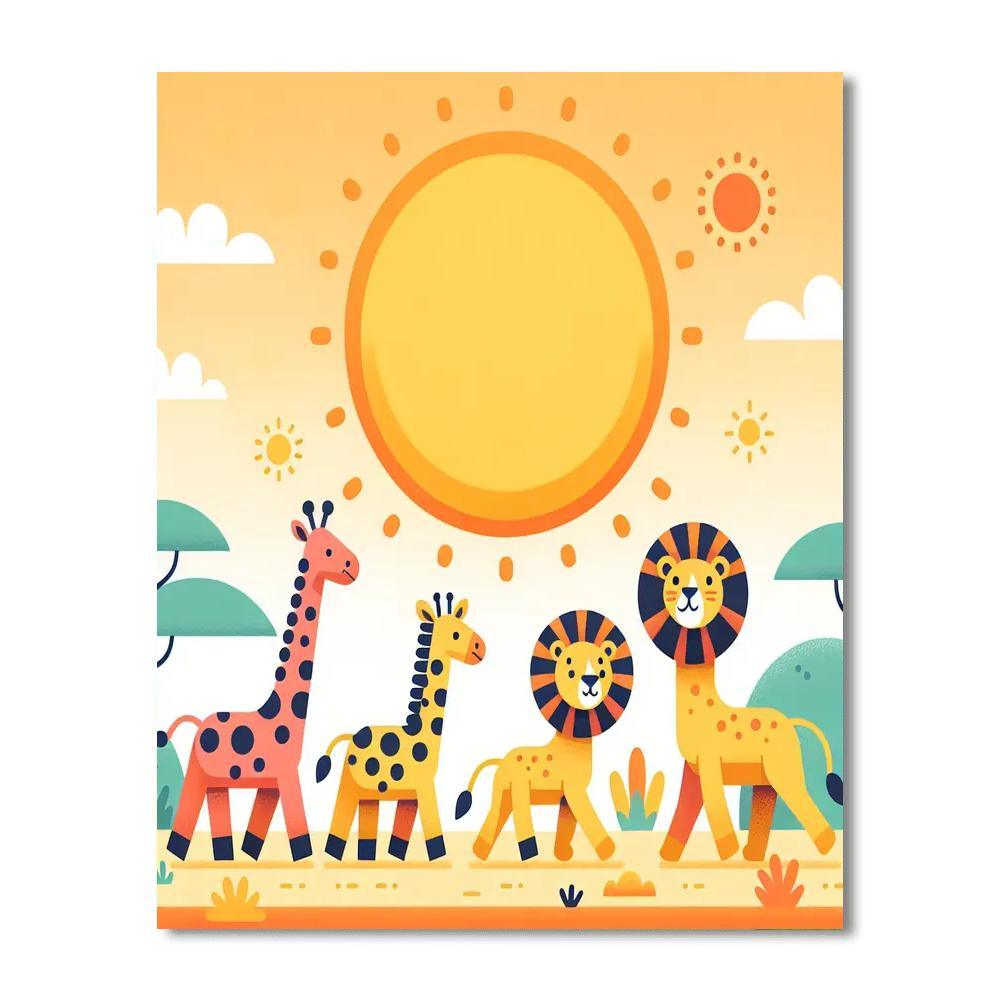 Sunshine Safari Stroll Number Painting