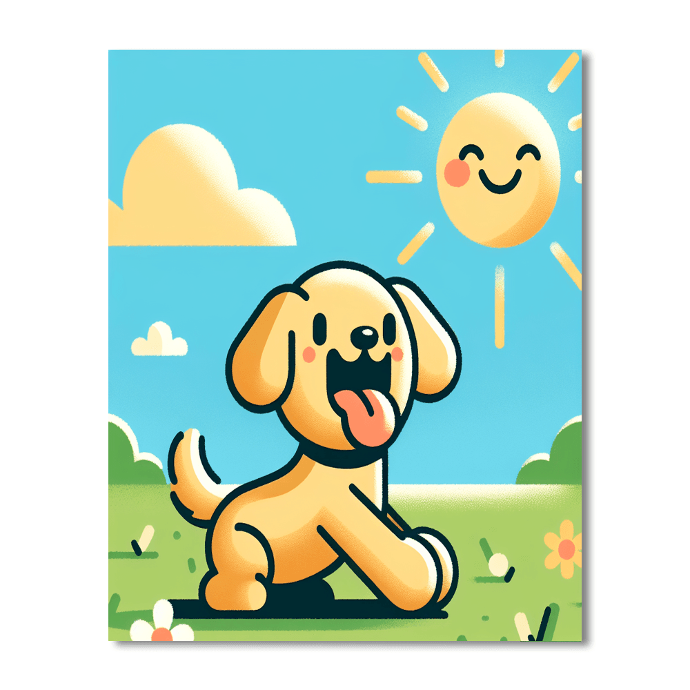 Sunny Day Dog Painting Number Kit