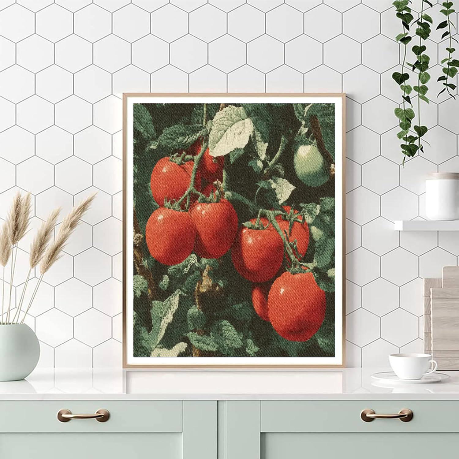 Tending The Tomato Vines Number Painting