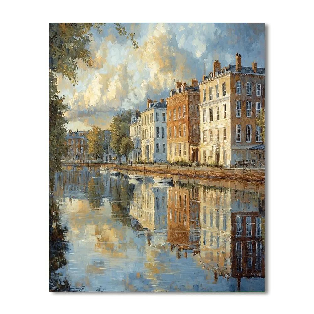 John Constable Inspired Historical Cityscape Reflections  Paint By Numbers Kits