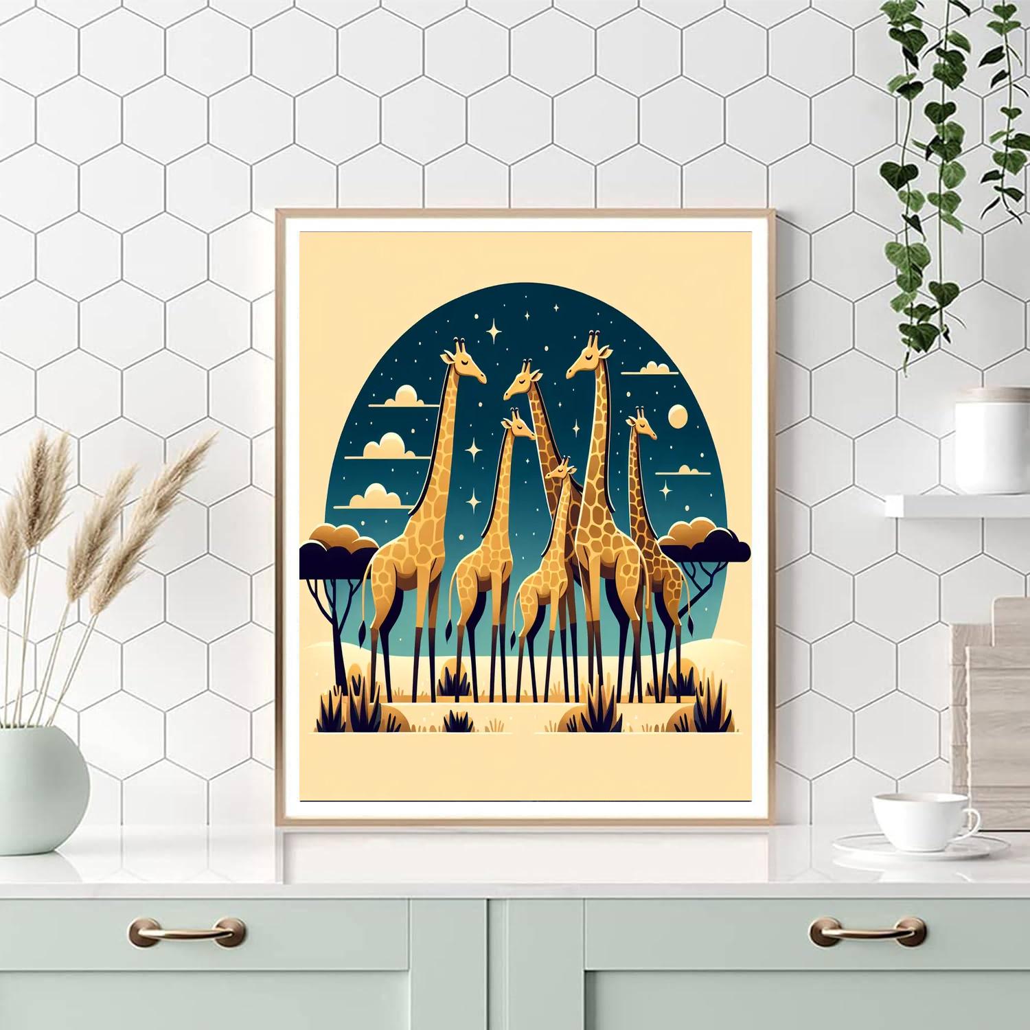 Gigantic Giraffe Gala Number Painting