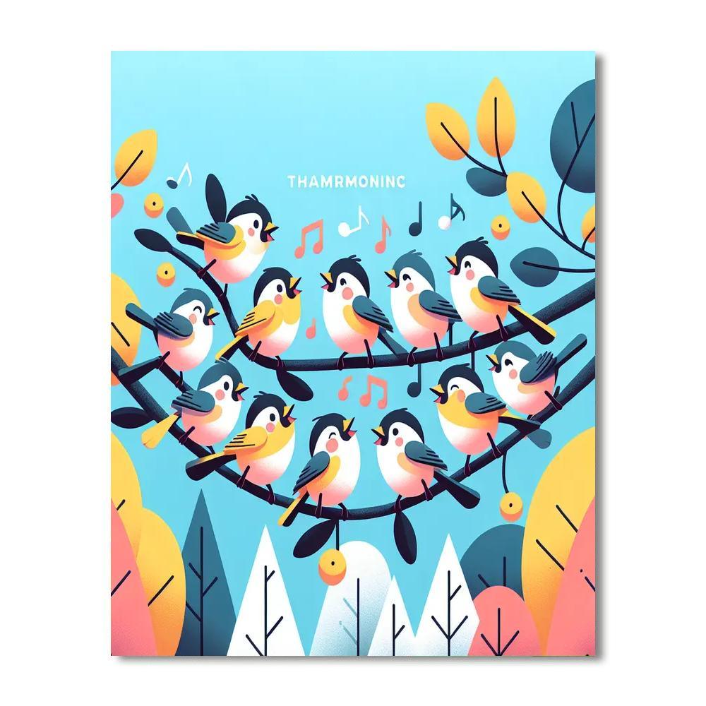 Charming Chickadee Choir Paint By Color