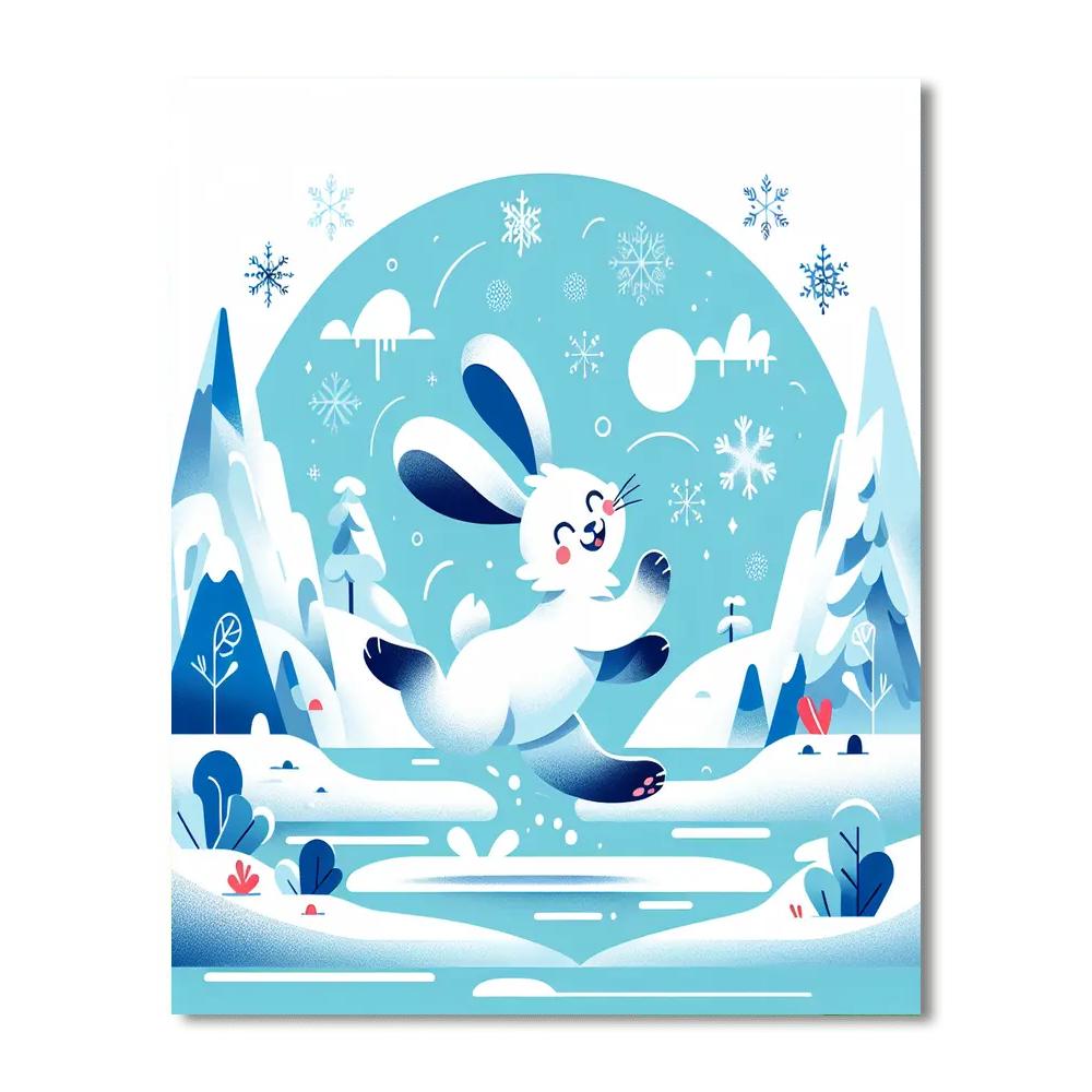 Arctic Hare's Snowy Day Numbered Painting Kits
