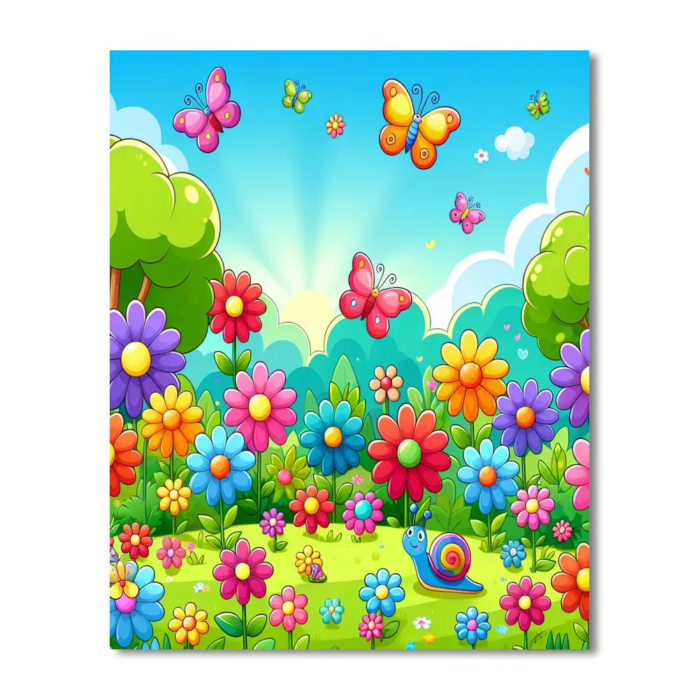 The Rainbow Garden Painting Number Kit