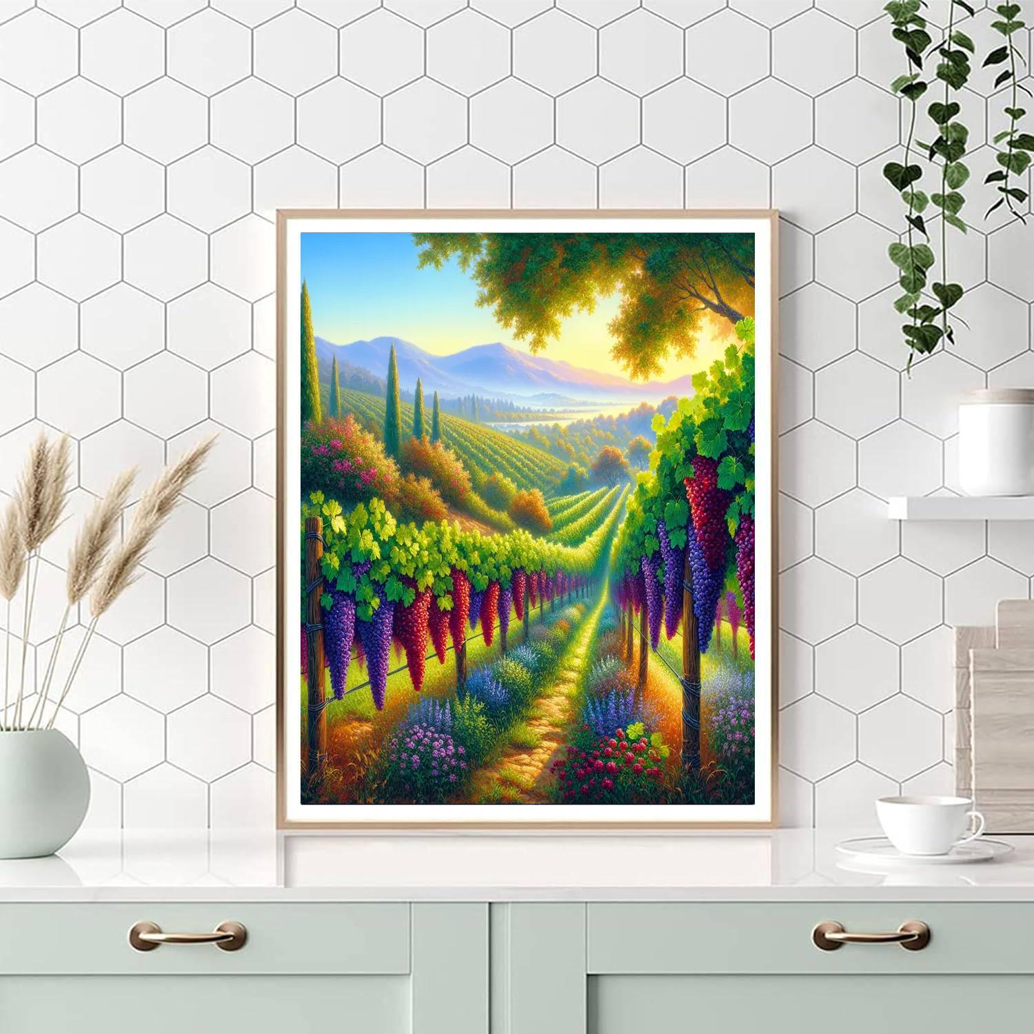 Sunlit Vineyard Views Numbered Painting Kits