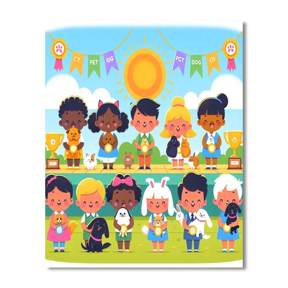 Happy Pet Show Painting By Numbers Kit