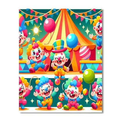 Happy Circus Clowns Numbered Painting Kits